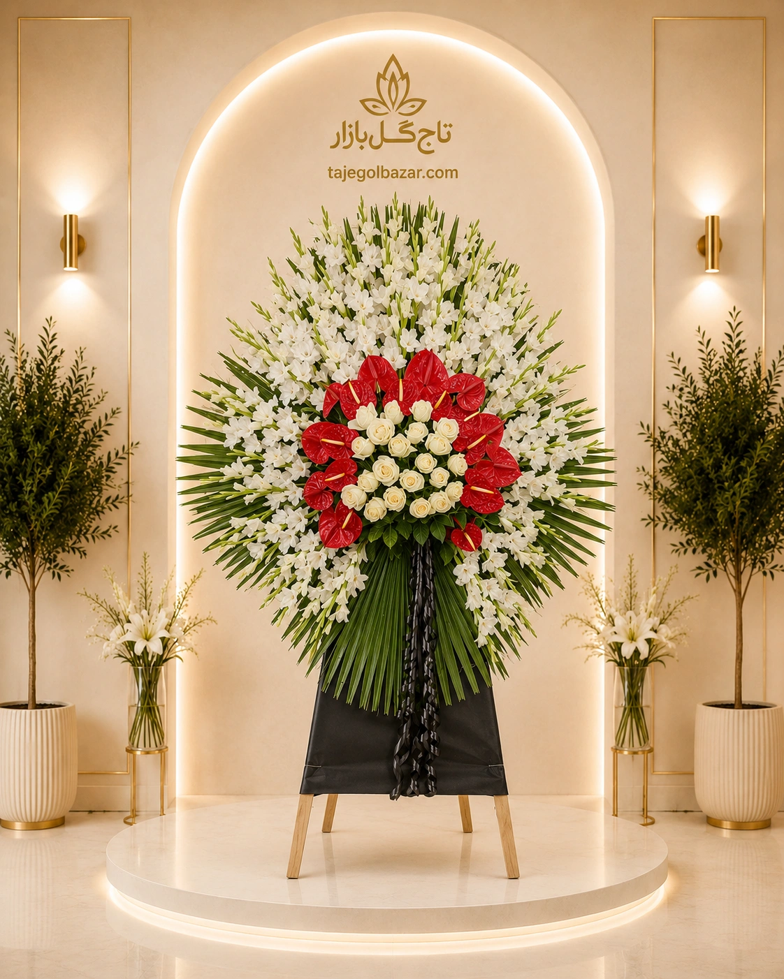 تاج گل ترحیم گلایل رز